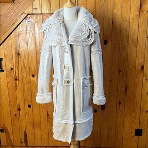 Elisa Cavaletti by Daniela Dallavalle Shimmery Faux Shearling Winter Coat